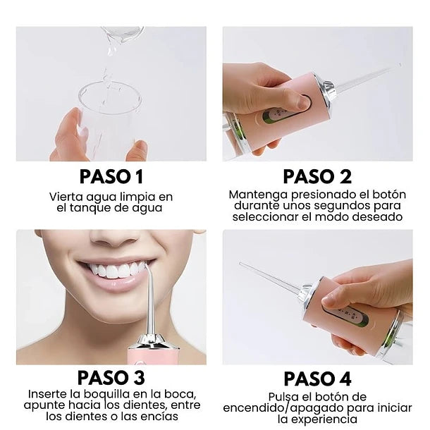 🦷 Irrigador Portátil 4 en 1 HidroDent - La sonrisa que mereces en segundos 😁